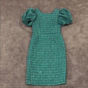 Ivy City Co Teal Sequin Mini Dress